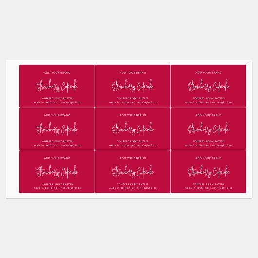 Minimaal productlabel voor bewerkbare kleuren labels (Vel)