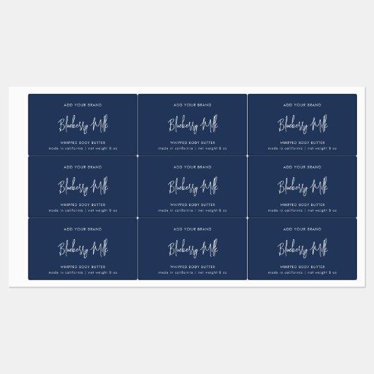 Minimaal productlabel voor bewerkbare kleuren labels (Vel)