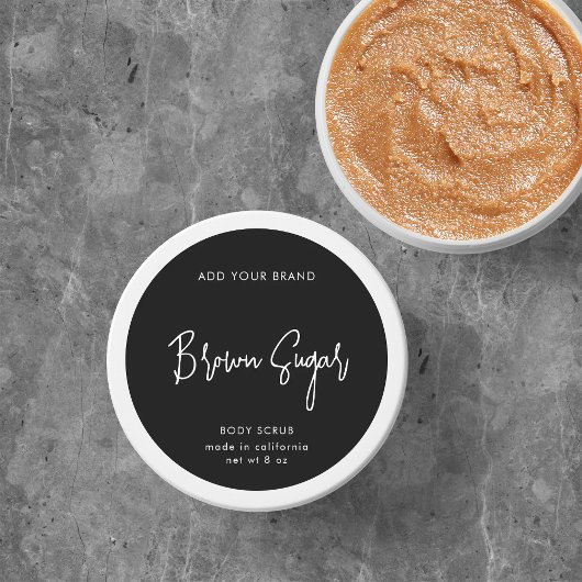 Minimaal productlabel voor bewerkbare kleuren ronde sticker