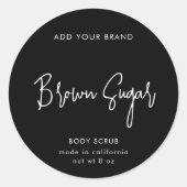 Minimaal productlabel voor bewerkbare kleuren ronde sticker (Voorkant)