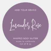 Minimaal productlabel voor bewerkbare kleuren ronde sticker (Voorkant)