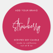 Minimaal productlabel voor bewerkbare kleuren ronde sticker (Voorkant)