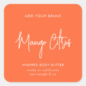 Minimaal productlabel voor bewerkbare kleuren vierkante sticker (Voorkant)