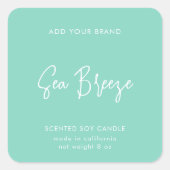 Minimaal productlabel voor bewerkbare kleuren vierkante sticker (Voorkant)