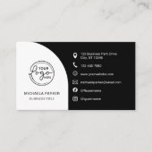 Minimaal professioneel aangepast logo QR-code zwar Visitekaartje (Voorkant)