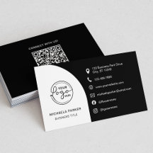 Minimaal professioneel aangepast logo QR-code zwar