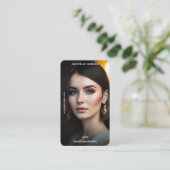 Minimaal professioneel fotomonogram zwart visitekaartje (Staand voorkant)