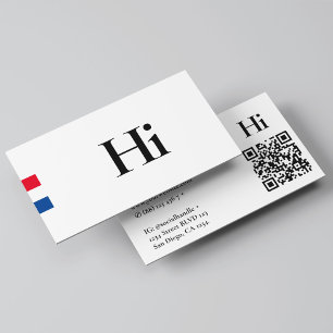 Minimaal Professioneel Hi Monogram Rood Wit Blauw Visitekaartje
