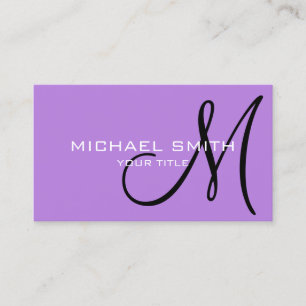 Minimaal professioneel lavendel-monogram visitekaartje