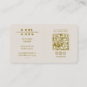 Minimaal professioneel monogram zand modern visitekaartje (Achterkant)