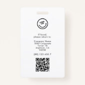 Minimaal Professioneel Personeel ID Foto Zwart Wit Badge (Achterkant)