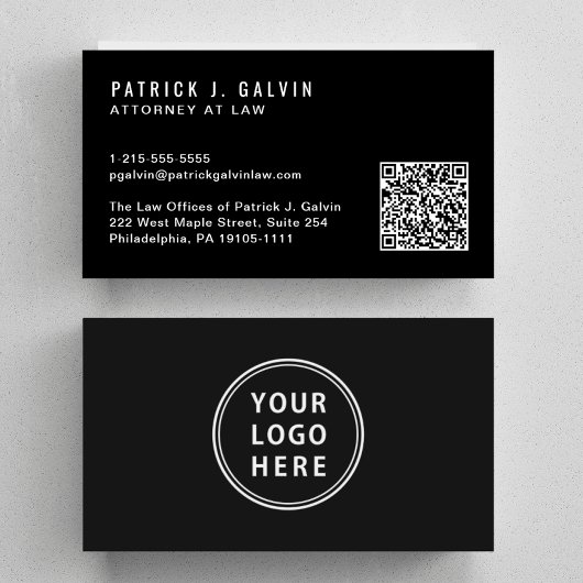 Minimaal professioneel QR-code logo zwart Visitekaartje