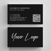 Minimaal professioneel QR-code logo zwart Visitekaartje