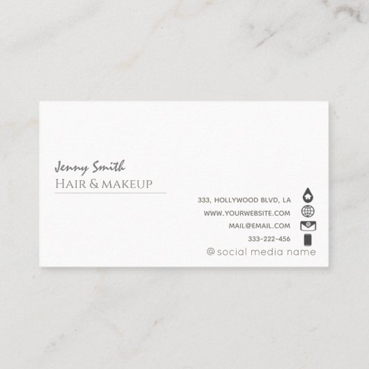 Minimaal professioneel roos goudfolie visitekaartje (Achterkant)