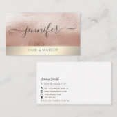 Minimaal professioneel roos goudfolie visitekaartje (Voorkant / Achterkant)