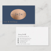 Minimaal professioneel roos goudfolie visitekaartje (Voorkant / Achterkant)