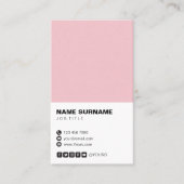 Minimaal professioneel roze verticaal Visitekaartj Visitekaartje (Voorkant)