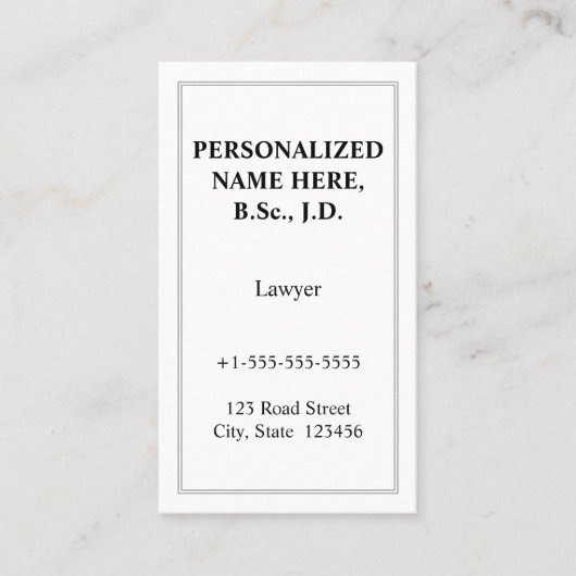 Minimaal professioneel Visitekaartje (Voorkant)