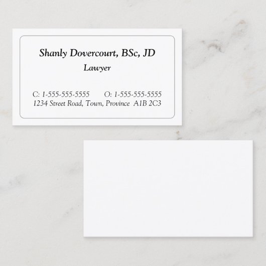 Minimaal professioneel Visitekaartje (Voorkant / Achterkant)