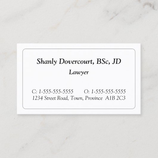 Minimaal professioneel Visitekaartje (Voorkant)