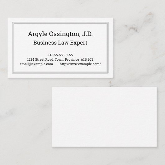 Minimaal, professioneel Visitekaartje voor de open (Voorkant / Achterkant)