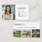 Minimaal & Professioneel Werknemer Bedrijf 4 Foto' Visitekaartje (Voorkant / Achterkant)