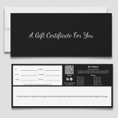 Minimaal Professioneel Zwart Wit Cadeaubon