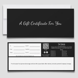 Minimaal Professioneel Zwart Wit Cadeaubon
