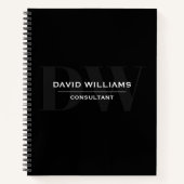 Minimaal professioneel zwart-witmonogram notitieboek (Voorkant)