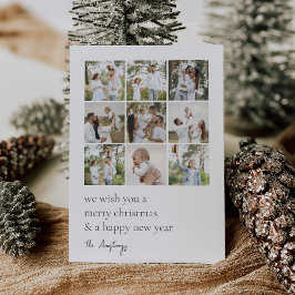 Minimaal raster | 9 Fotocollage Feestdagenkaart