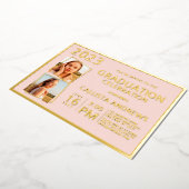 Minimaal Real Gold Foil Lijst Photo Afstuderen Folie Uitnodiging (Gedraaid)
