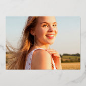 Minimaal Real Gold Foil Lijst Photo Afstuderen Folie Uitnodiging (Achterkant)