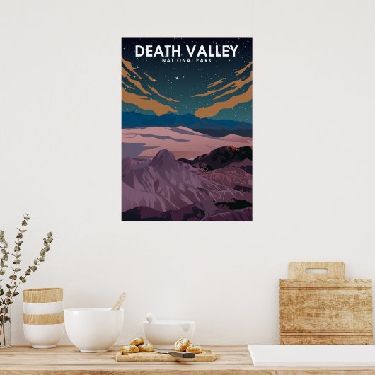 Minimaal reisbureau van het nationaal park Death V Poster (Keuken)
