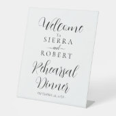 Minimaal repetitief binnenwelkomstwoord reclamebord met voetstuk (Voorkant)