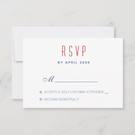 Minimaal retouradres Bruiloft RSVP-Kaart (Voorkant)