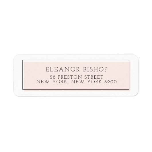 Minimaal retouradres label voor zwart kleurenblok (Voorkant)