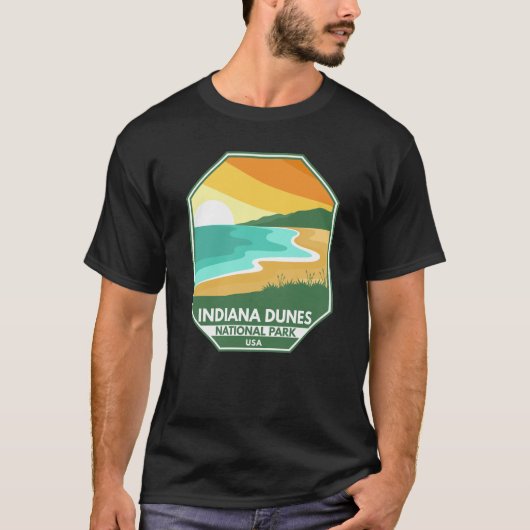 Minimaal retro Emblem in het Nationaal Park Indian T-shirt (Voorkant)
