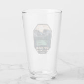 Minimaal Retro Emblem in het nationale park Rocky  Glas (Achterkant)