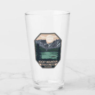 Minimaal Retro Emblem in het nationale park Rocky Glas