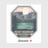 Minimaal Retro Emblem in het nationale park Rocky Sticker (Vel)