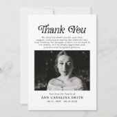 Minimaal Retro Funeral Photo Memorial Bedankkaart (Voorkant)