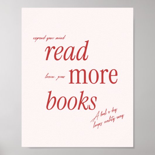 Minimaal Retro Typografie Boekenliefhebber Poster (Voorkant)