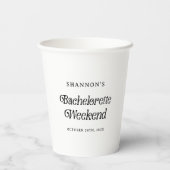 Minimaal Retro Zwart en Wit Meisjesweekend Papieren Bekers (Achterkant)