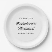 Minimaal Retro Zwart-Wit Afscheidscade Weekend Papieren Bordje (Voorkant)