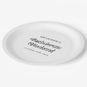 Minimaal Retro Zwart-Wit Afscheidscadeau Weekend Papieren Bordje (Gekanteld)