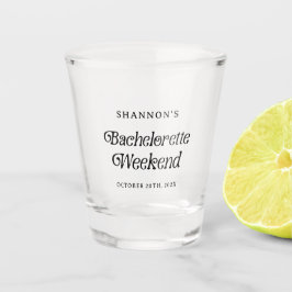 Minimaal Retro Zwart-Wit Afscheidscadeau Weekend Shot Glas