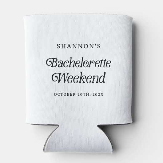 Minimaal Retro Zwart-Wit Meidenavond Weekend Blikjeskoeler (Achterkant)