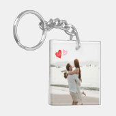 Minimaal Rode & Roze Harten Valentijnsdag Sleutelhanger (Voorkant Links)