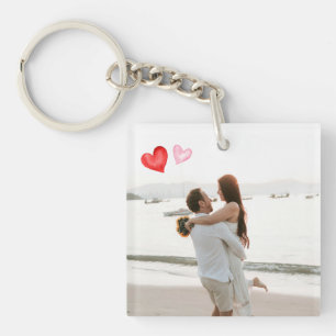 Minimaal Rode & Roze Harten Valentijnsdag Sleutelhanger
