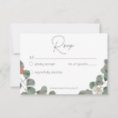 Minimaal roestgroen Eucalyptus krans bruiloft RSVP Kaartje (Voorkant)